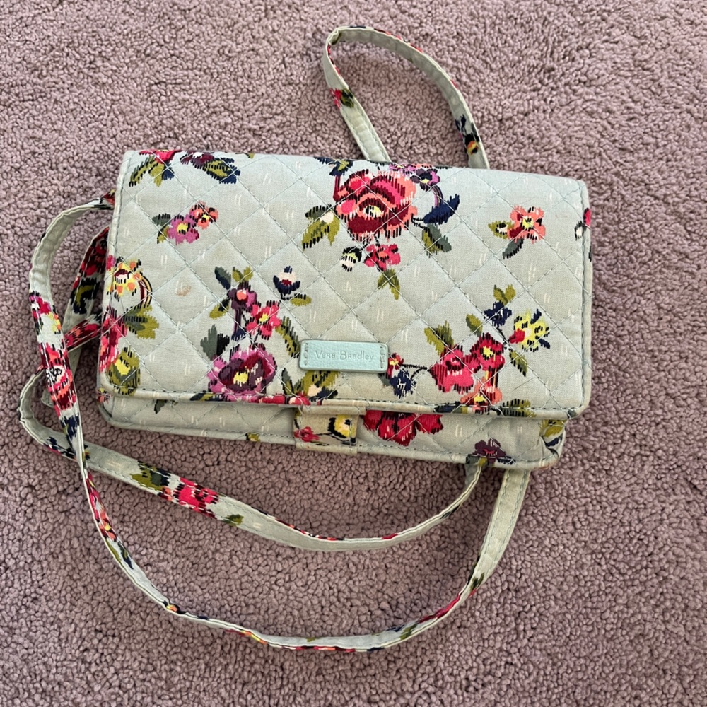 Vera Bradley Detachable Water Bouquet Wallet / Crossbody